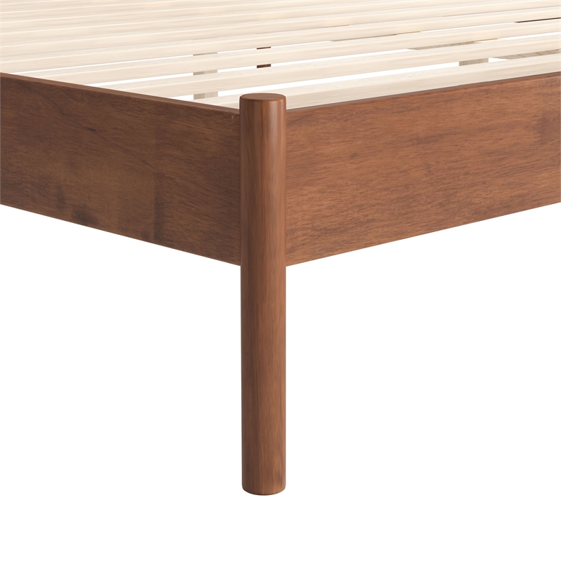 ZUO Netz Premium Vinyl King Bed in Black & Walnut