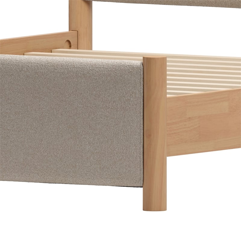 Hadi King Bed Beige & Natural