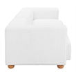 ZUO Tayte Lush Cord Style Fabric Upholstered Sofa in White