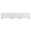 ZUO Tayte Lush Cord Style Fabric Upholstered Sofa in White