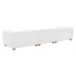 ZUO Tayte Lush Cord Style Fabric Upholstered Sofa in White