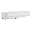 ZUO Tayte Lush Cord Style Fabric Upholstered Sofa in White