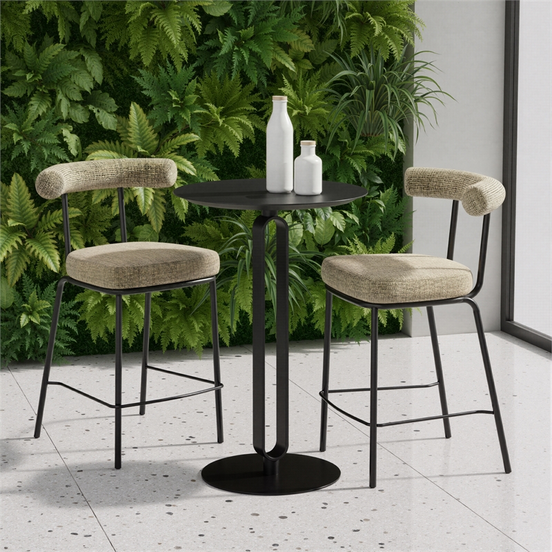 ZUO Derry MDF Top and Steel Frame Counter Table in Black
