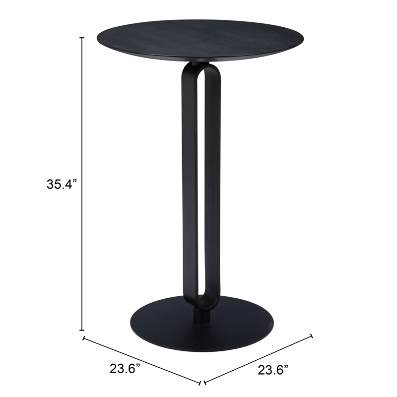 ZUO Derry MDF Top and Steel Frame Counter Table in Black