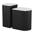 ZUO Ormara Marble-Top Side Table Set in White & Black (Set of 2)