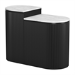 ZUO Ormara Marble-Top Side Table Set in White & Black (Set of 2)