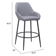 Vila Barstool (Set of 2) Gray