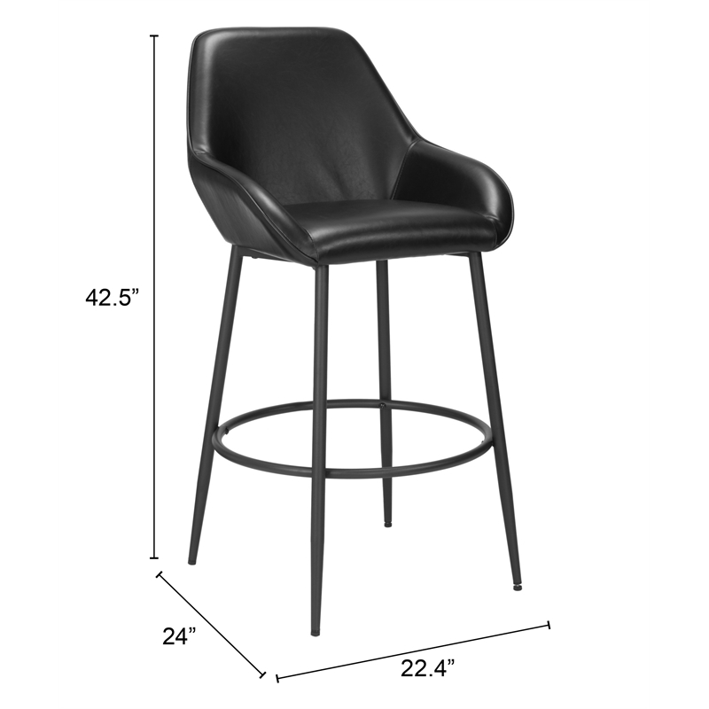 Vila Barstool (Set of 2) Black