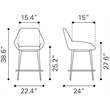 Vila Counter Stool (Set of 2) Brown