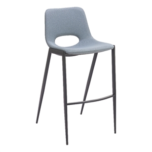 Desi Armless Barstool (Set of 2) Azure Gray