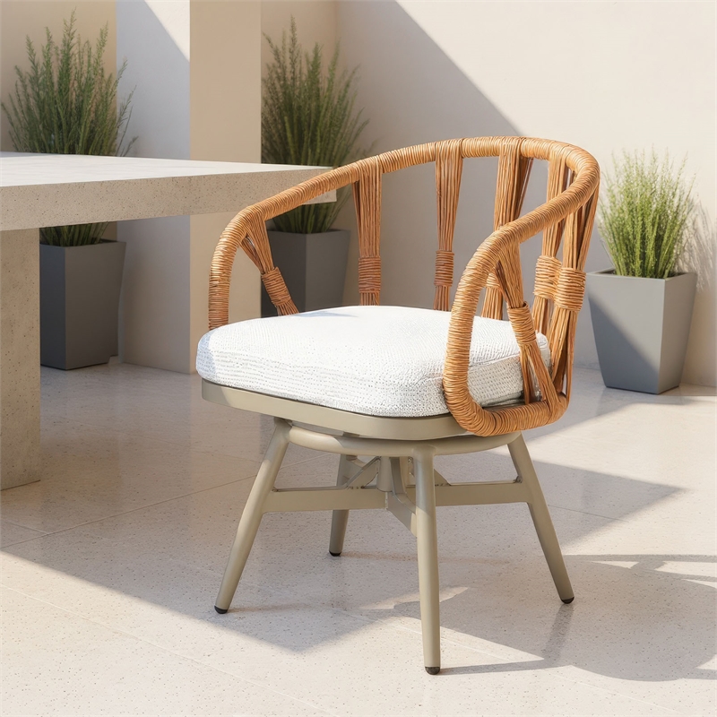 ZUO Safal Powder Coated Aluminum Swivel Dining Chair in Multi-Color