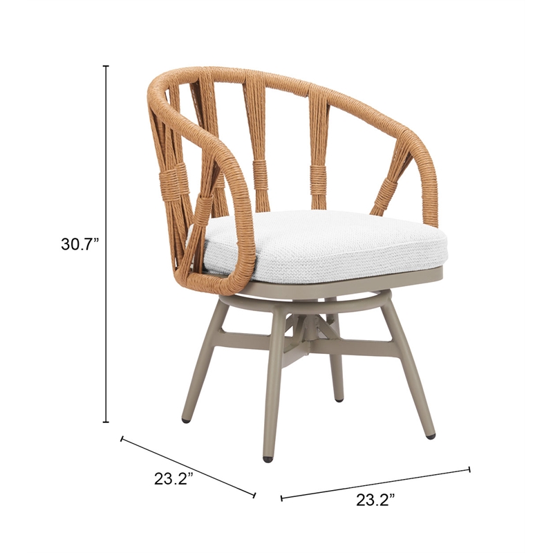 ZUO Safal Powder Coated Aluminum Swivel Dining Chair in Multi-Color