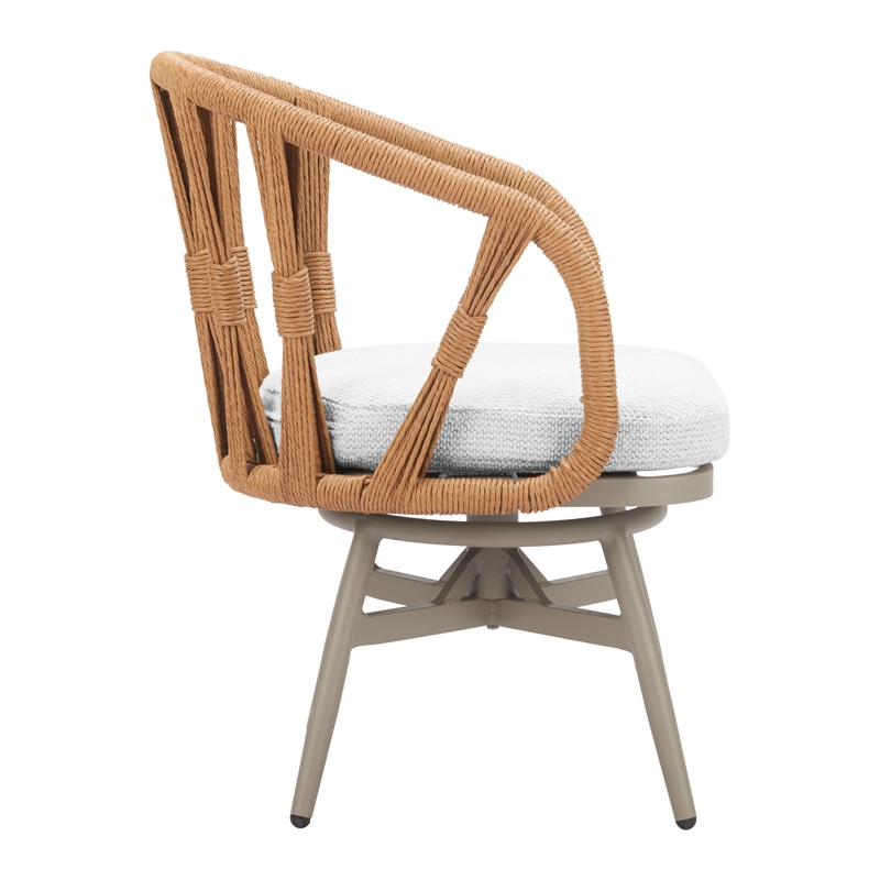 ZUO Safal Powder Coated Aluminum Swivel Dining Chair in Multi-Color