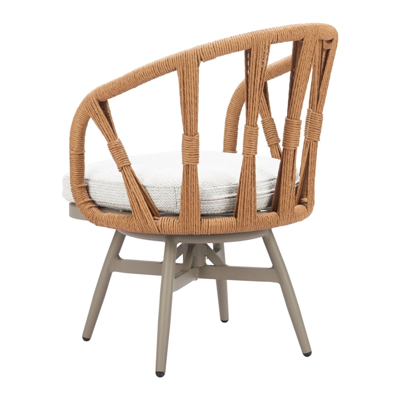 ZUO Safal Powder Coated Aluminum Swivel Dining Chair in Multi-Color