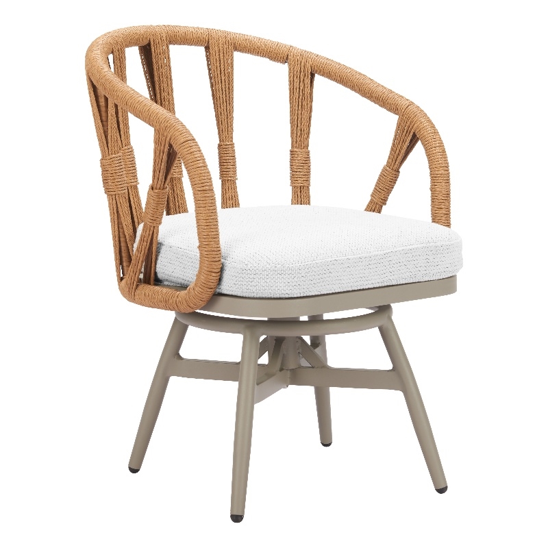 ZUO Safal Powder Coated Aluminum Swivel Dining Chair in Multi-Color