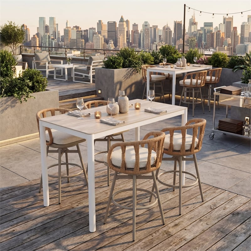 ZUO Safal Powder Coated Aluminum Swivel Barstool in Multi-Color