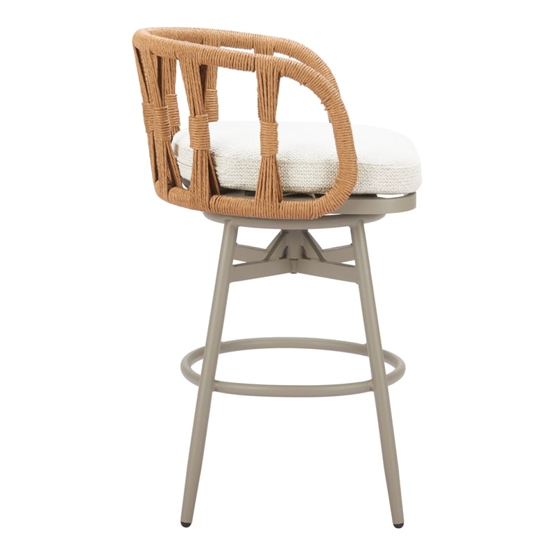 ZUO Safal Powder Coated Aluminum Swivel Barstool in Multi-Color