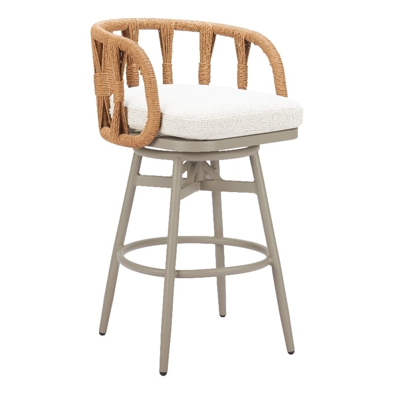 ZUO Safal Powder Coated Aluminum Swivel Barstool in Multi-Color