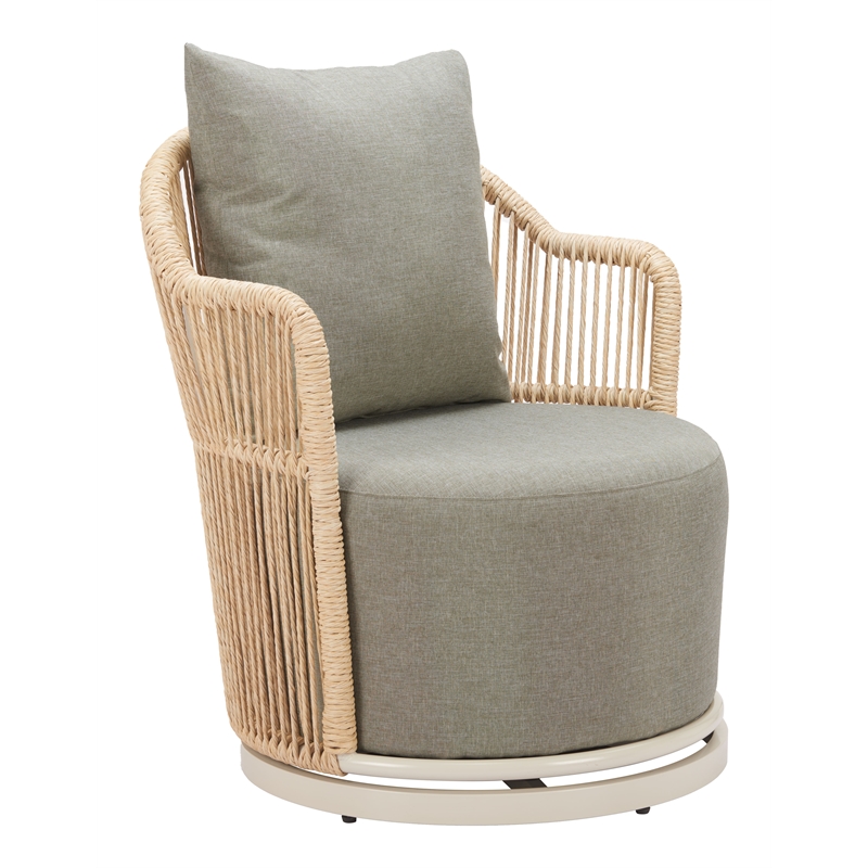 ZUO Lanai Swivel Chair with Removable/Washable Cushion Cover in Multi-Color