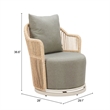 ZUO Lanai Swivel Chair with Removable/Washable Cushion Cover in Multi-Color