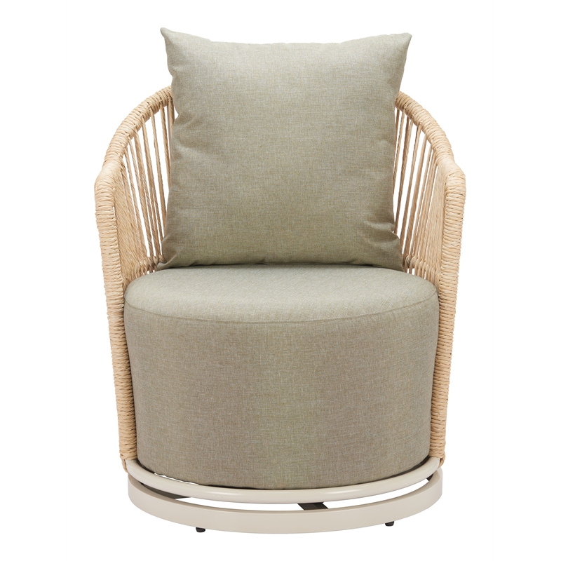 ZUO Lanai Swivel Chair with Removable/Washable Cushion Cover in Multi-Color