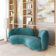 ZUO Jamela Polyester Shearling Fabric Upholstered Sofa in Teal