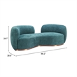ZUO Jamela Polyester Shearling Fabric Upholstered Sofa in Teal