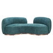 ZUO Jamela Polyester Shearling Fabric Upholstered Sofa in Teal