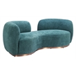 ZUO Jamela Polyester Shearling Fabric Upholstered Sofa in Teal