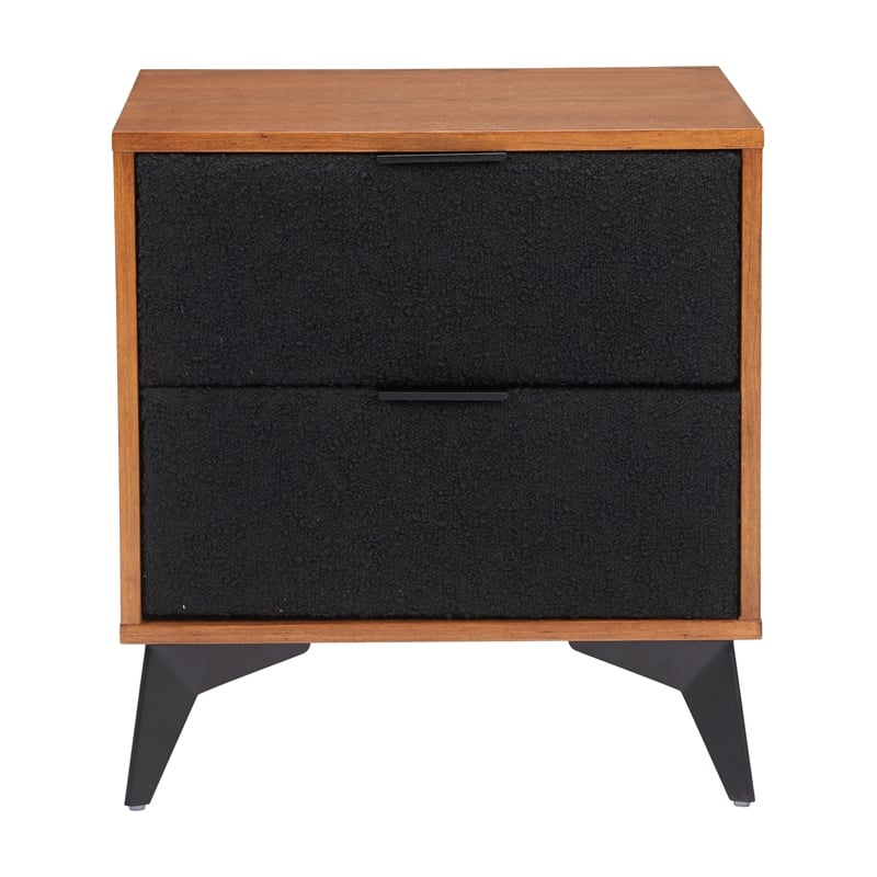 Zarif Nightstand Black & Walnut