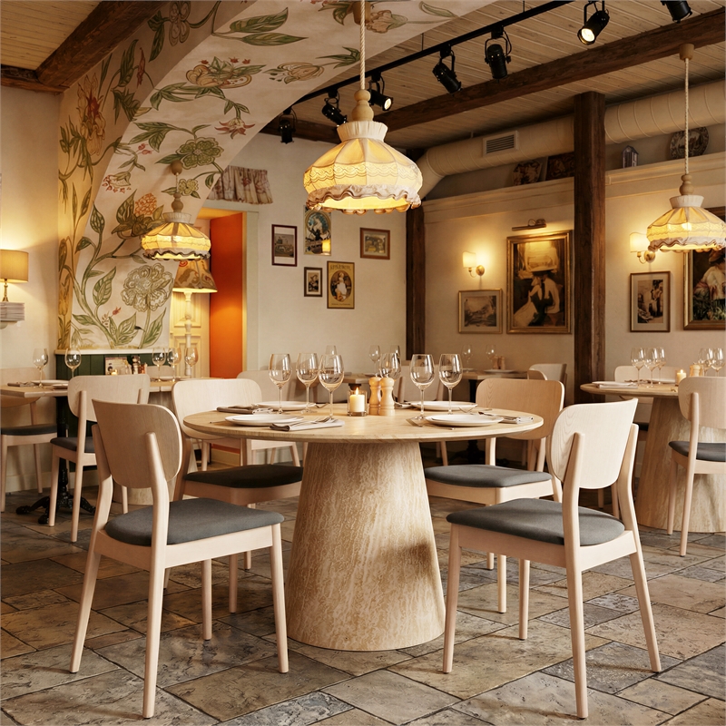 Kellua Dining Chair (Set of 2) Gray & Natural