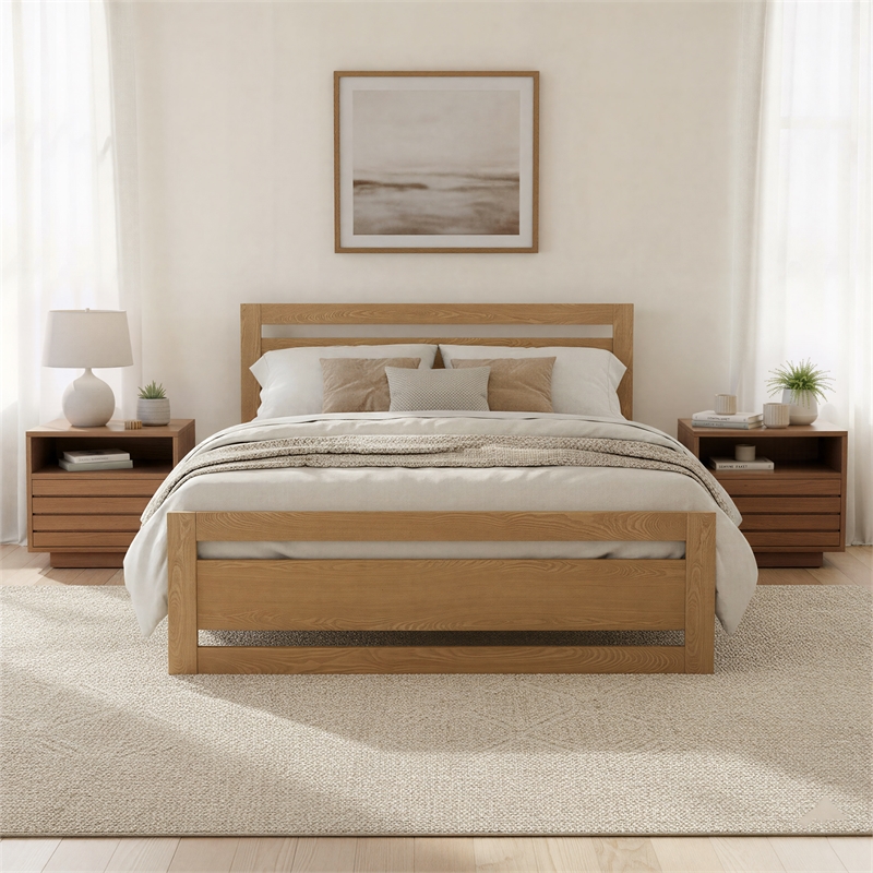 ZUO Repos Engineered Wood and Plywood Queen Bed in Brown