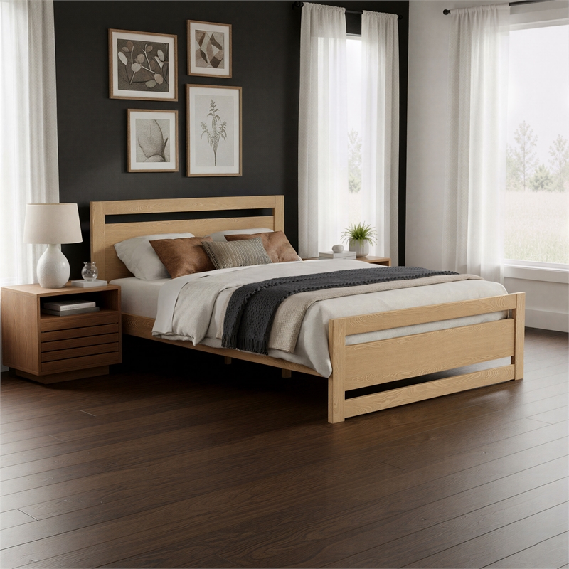 ZUO Repos Engineered Wood and Plywood Queen Bed in Brown