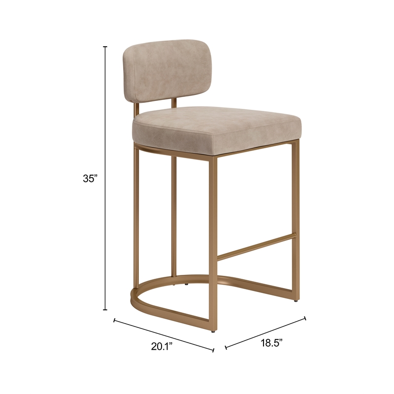 Velar Counter Stool (Set of 2) Beige