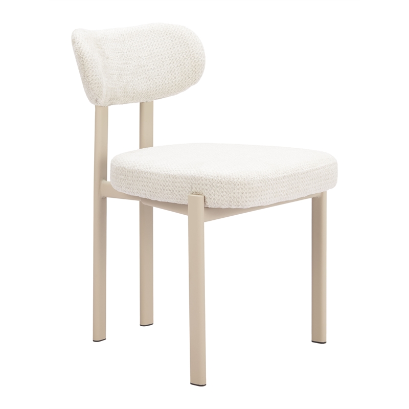 ZUO Aurea Polyester Fabric Upholstered Dining Chair in Light Gray (Set of 4)