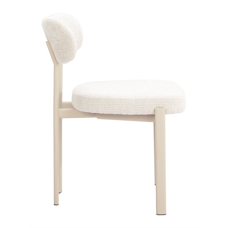 ZUO Aurea Polyester Fabric Upholstered Dining Chair in Light Gray (Set of 4)