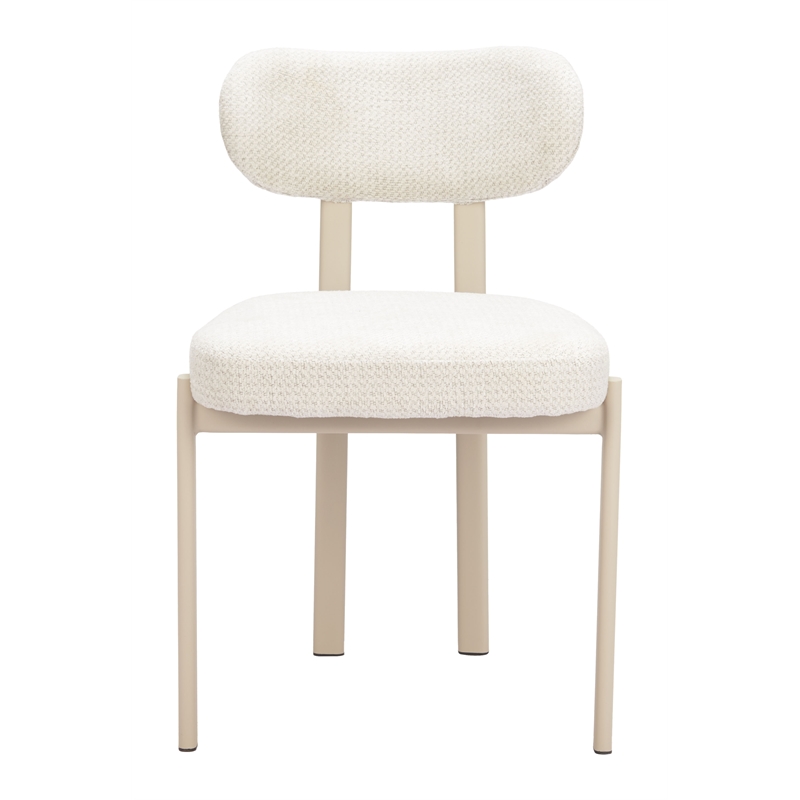 ZUO Aurea Polyester Fabric Upholstered Dining Chair in Light Gray (Set of 4)