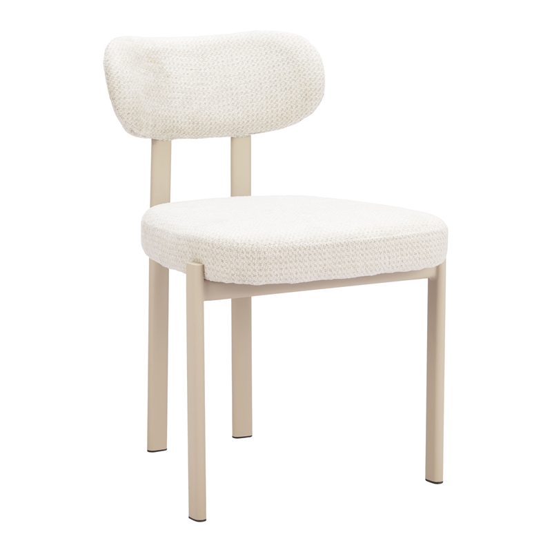 ZUO Aurea Polyester Fabric Upholstered Dining Chair in Light Gray (Set of 4)