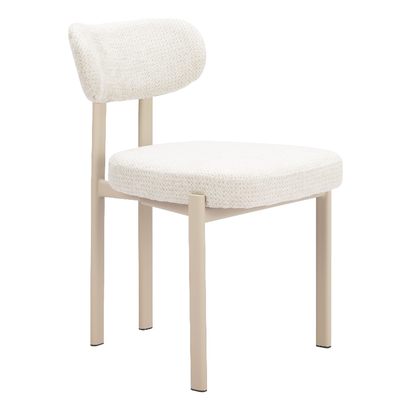 ZUO Aurea Polyester Fabric Upholstered Dining Chair in Light Gray (Set of 4)