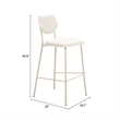ZUO Zeal Faux Leather Bar Stool in Light Gray & Beige (Set of 4)