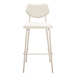 ZUO Zeal Faux Leather Bar Stool in Light Gray & Beige (Set of 4)