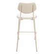 ZUO Zeal Faux Leather Bar Stool in Light Gray & Beige (Set of 4)