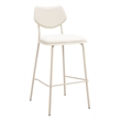 ZUO Zeal Faux Leather Bar Stool in Light Gray & Beige (Set of 4)