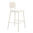 ZUO Zeal Faux Leather Bar Stool in Light Gray & Beige (Set of 4)