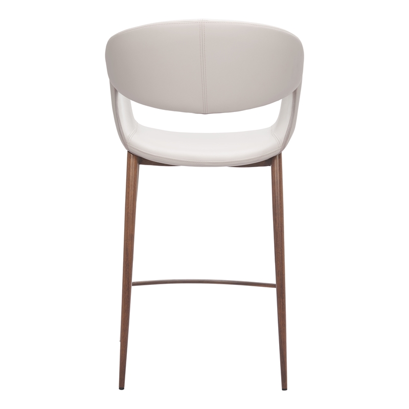 Limay Counter Stool Beige & Walnut
