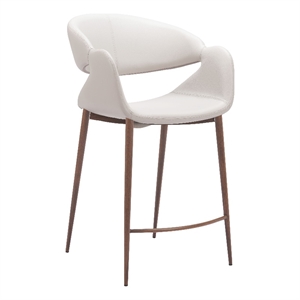 Limay Counter Stool Beige & Walnut