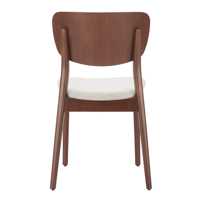 Kellua Dining Chair (Set of 2) Beige & Walnut