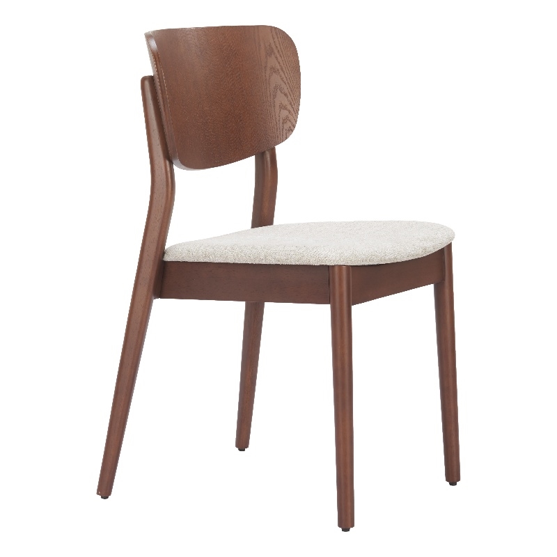 Kellua Dining Chair (Set of 2) Beige & Walnut