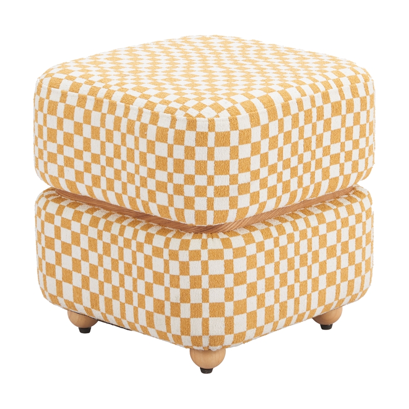 ZUO Haki Polyester Fabric Upholstered Ottoman in Multi-Color
