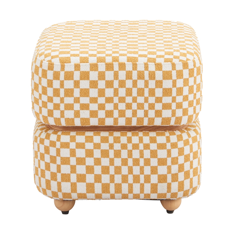 ZUO Haki Polyester Fabric Upholstered Ottoman in Multi-Color